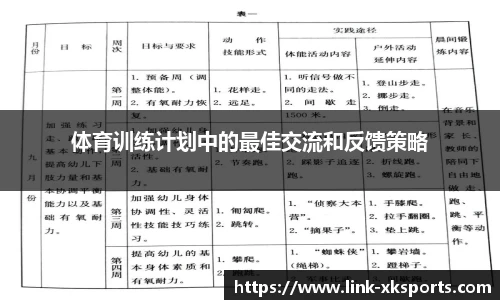 体育训练计划中的最佳交流和反馈策略